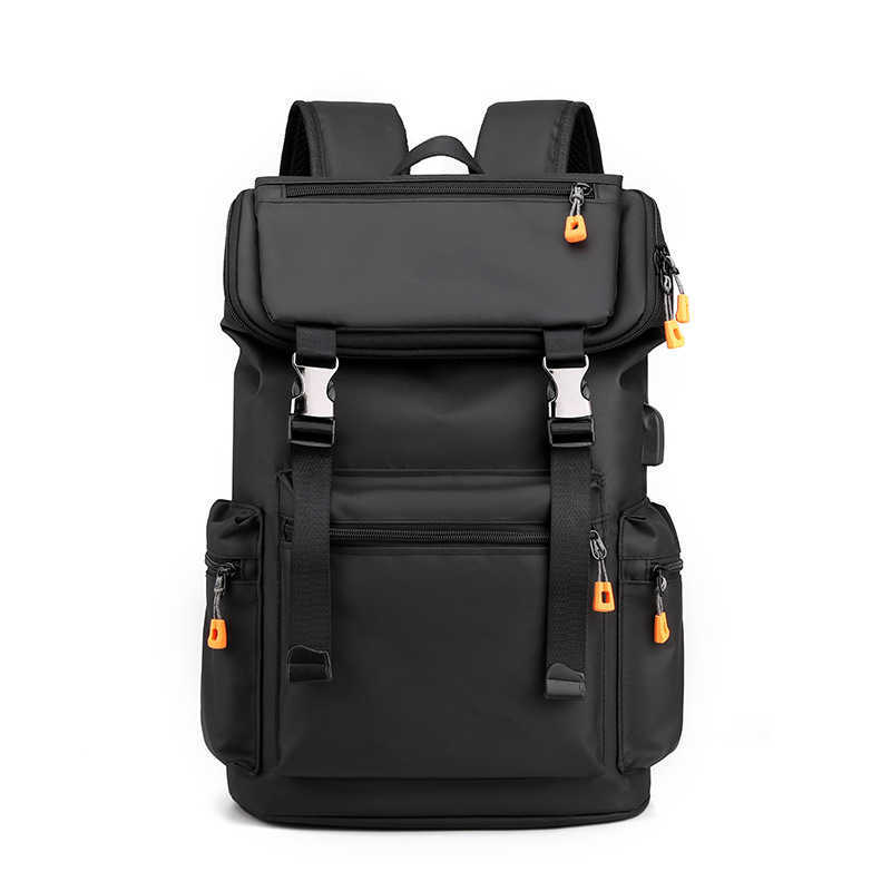 Fashionable flip top backpack, waterproof and cool student backpack kit, camera bag, USB Oxford cloth backpack 241223