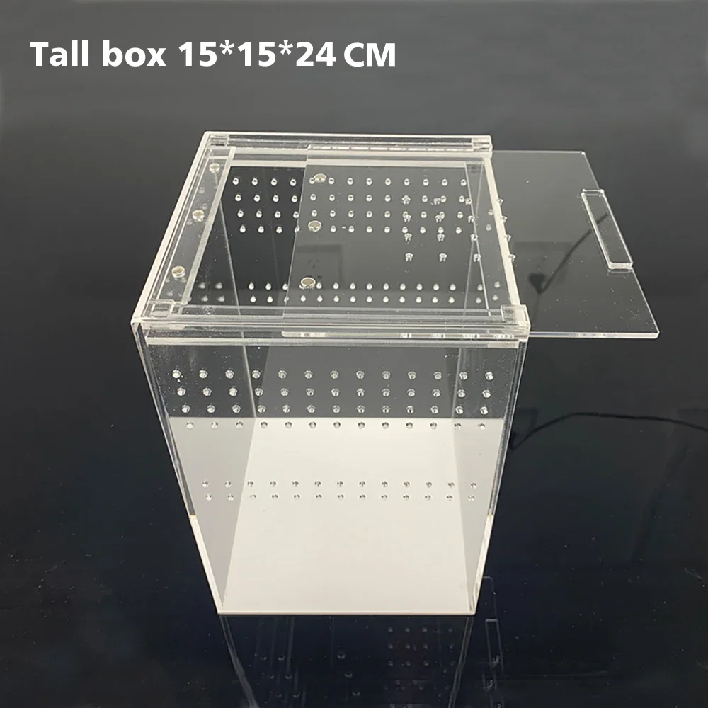 Acrylic Reptile Breeding Box Spider Lizard Amphibian Transparent Breeding Box Leakproof Pet Habitat Arboreal Wolf Spider Fence