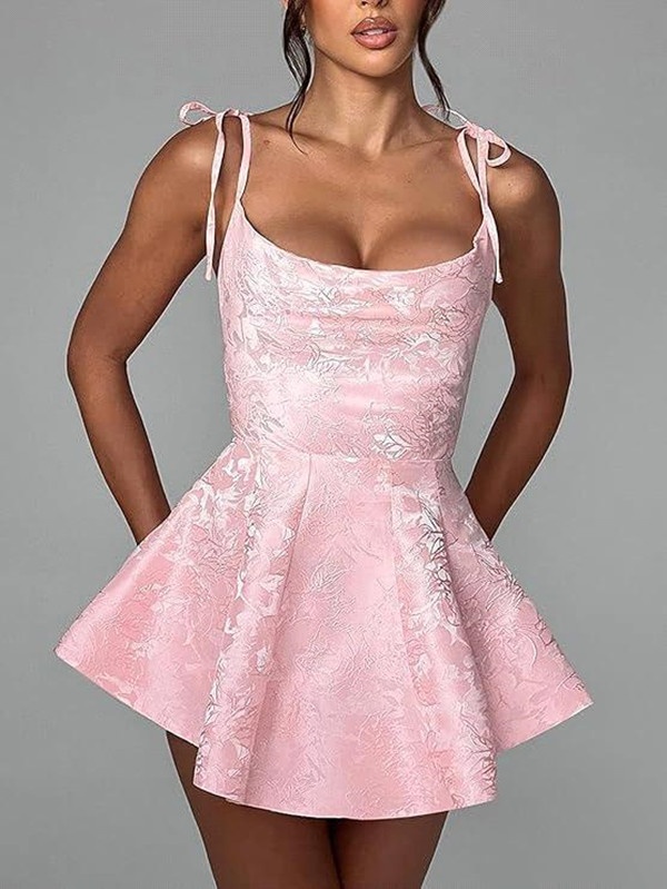 Backless Pile Neck Homecoming High Class American Women's Clothing Elegant Lace-Up Waist Control Dress Bm3223 6660305