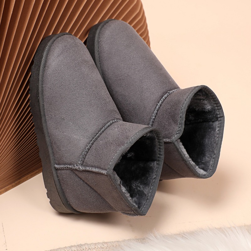 Cotton shoes women's winter boots 2024 new snow boots women plus fleece thickened warm flat short boots women