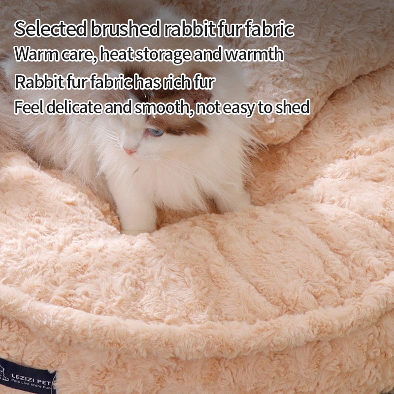 Plush Pet Bed Winter Thickened Pad Dog Sleeping Bed For Small Dogs Removable Pad Round Kennel Dog Cushions Pet Bed Sofa Beds