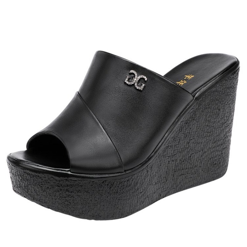 11cm High Heel Wedges Sandals For Women 2024 Summer New Platform Fashion Footwear Red Black White Large Size Sandals