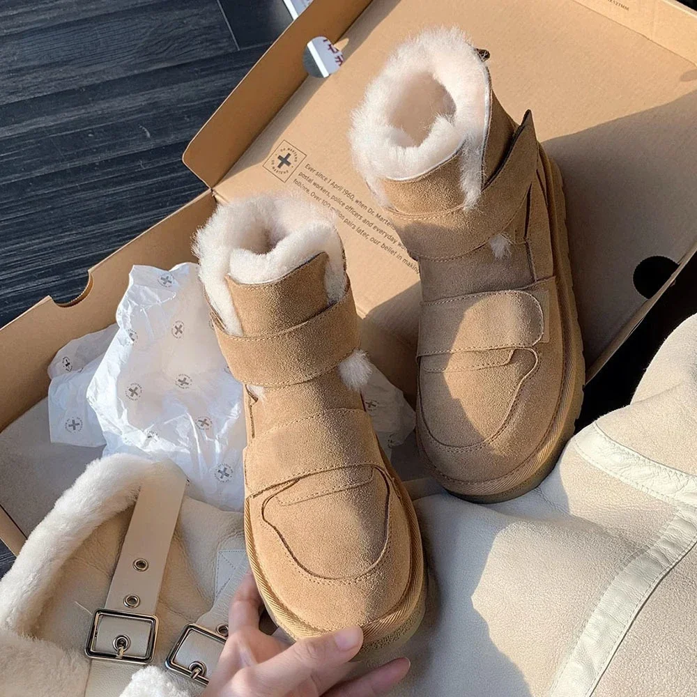Snow Boots Women New Winter High Quality Plus Velvet Woman Shoes Warm Thick Cotton Short Boots Furry Ankle Boots Women