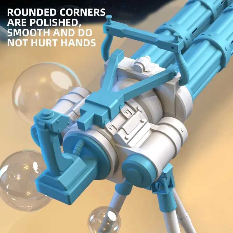 Automatic bubble gun rocket double tube bubble machine outdoor inflatable bubble toy childrens water Pomperos Childrens Day giftW240902