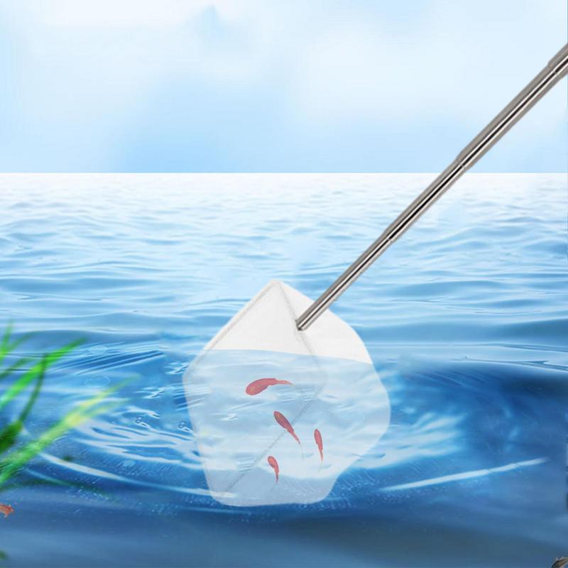 Aquarium Fish Net Pond Net For Catching Fish And Shrimp In Aquariums With Extendable 5-15 Inch Long Handle Small And Flexible