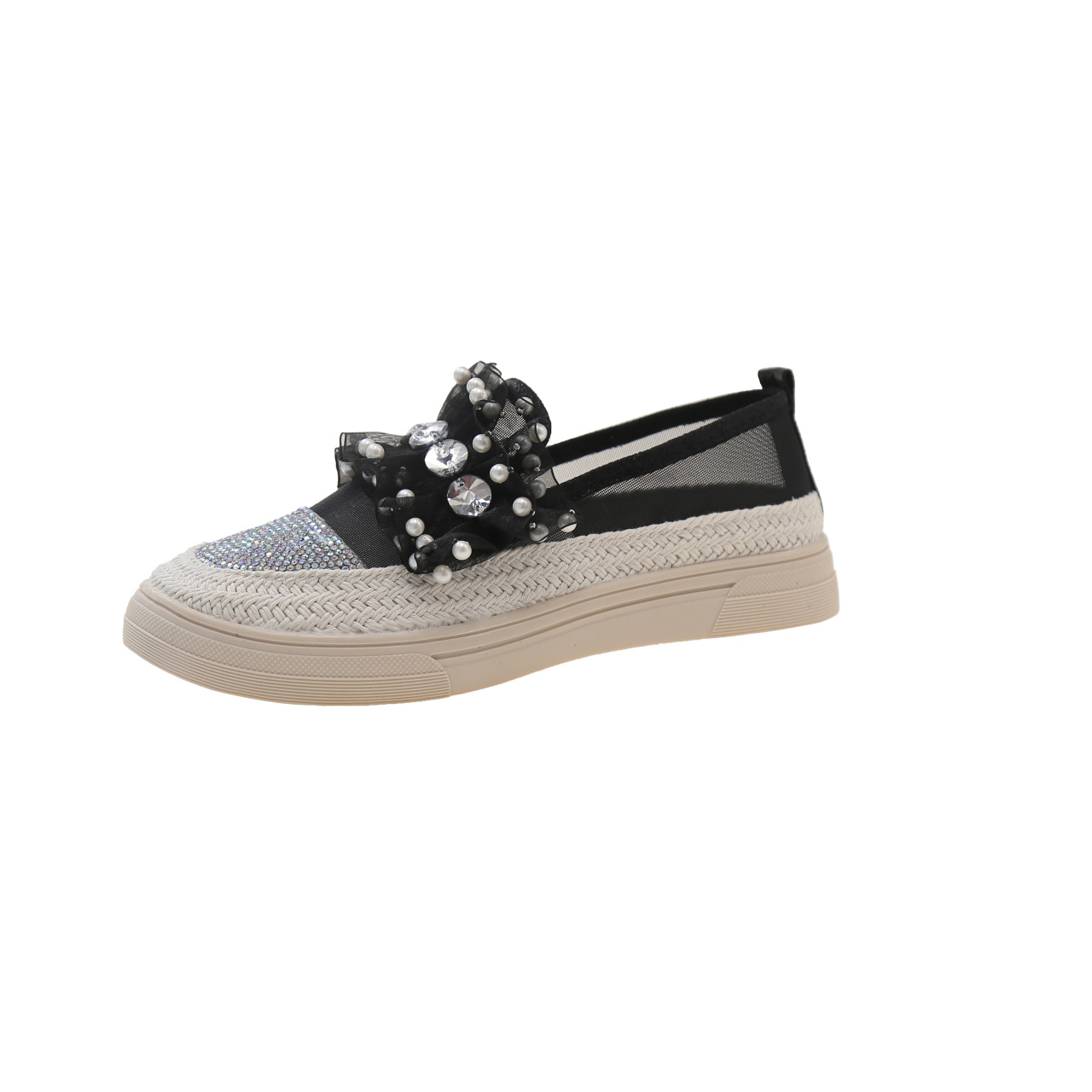 Women's Korean version versatile flat bottomed one foot fisherman shoes with mesh breathable single shoes