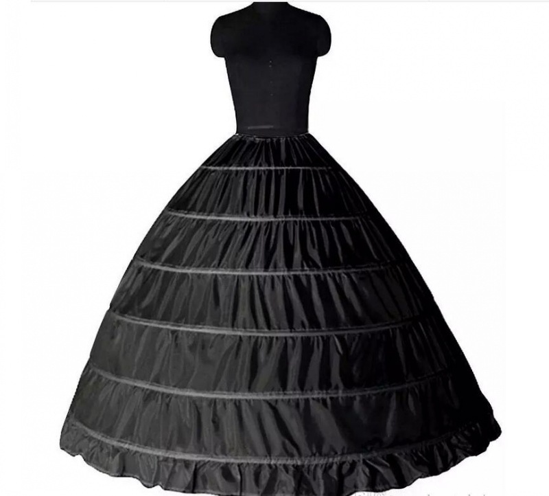White Black Ball Gown Petticoats Wedding Party Prom Evening Dress Underskirt adjustable waist 6-circle steel ring skirt support