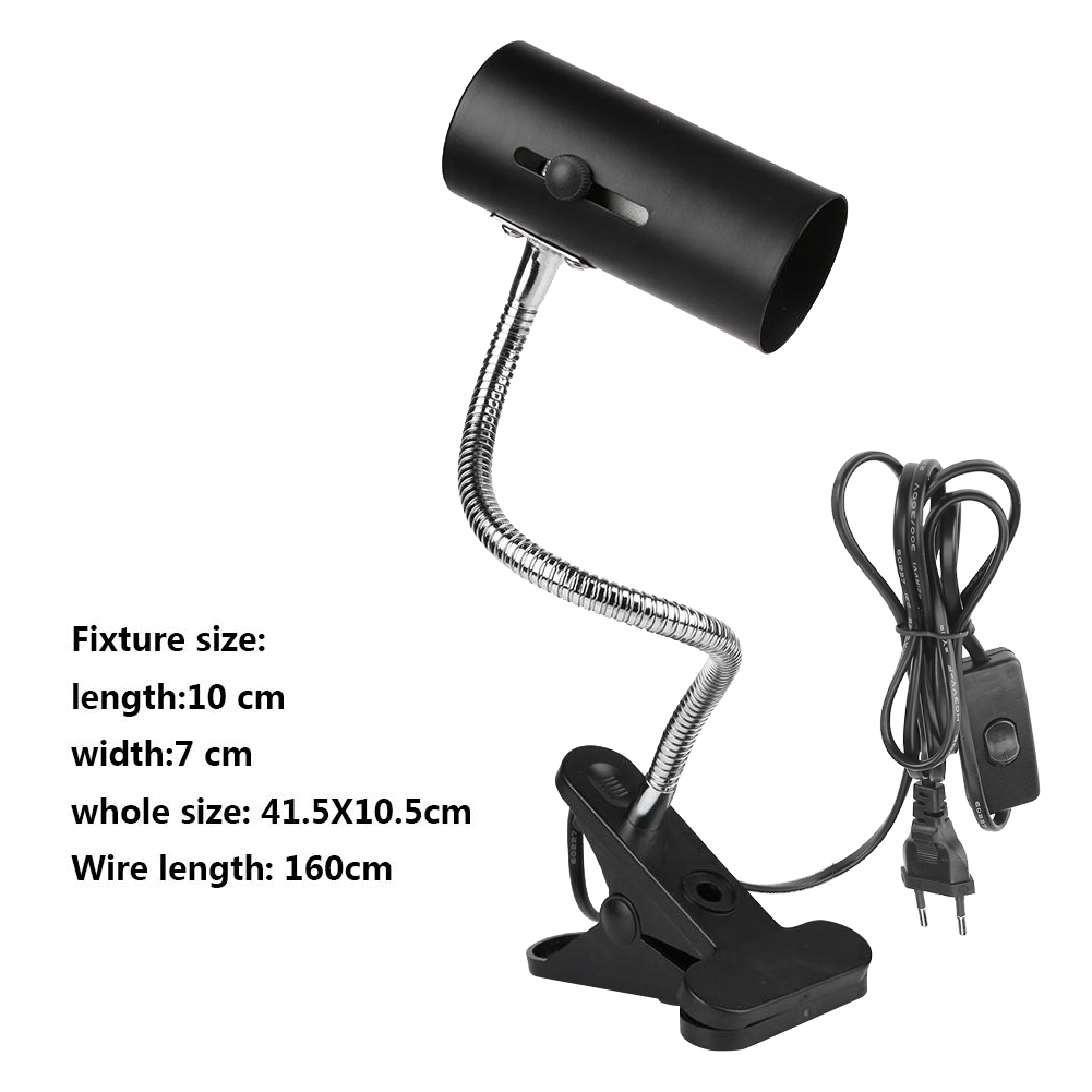 Lamp Base Holder Turtle Tank Heating Lamp Set Rotary Clip-on Bulb with Cover Durable Reptile E27 Lamp-socket Kit Light Holder
