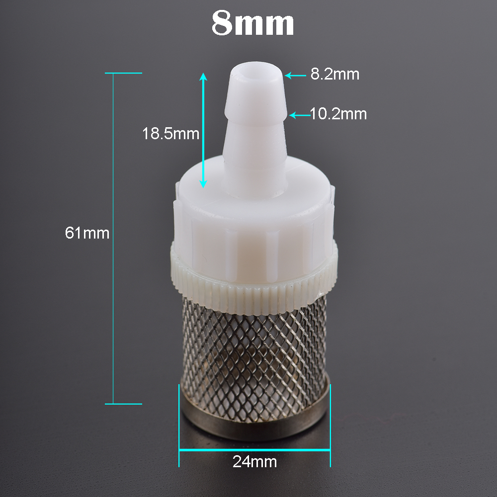 Stainless Steel Mesh Filter 4mm 6mm 8mm 10mm 12mm 14mm 16mm 20mm Barb Tail 1/2" BSP Garden Irrigation Aquarium