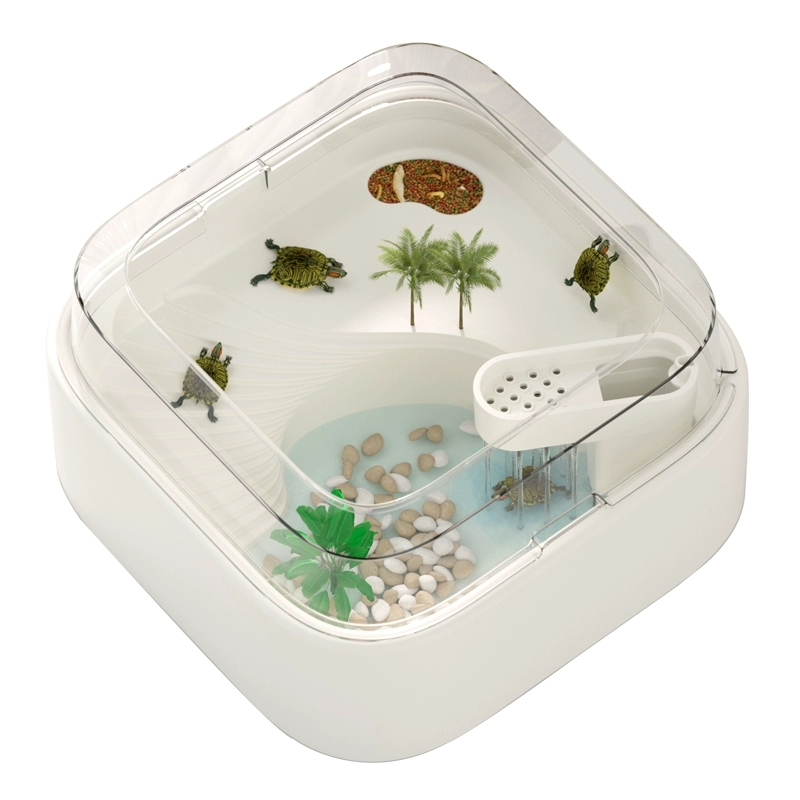Household turtle tank, ecological dedicated lazy tabletop, small sun drying table, fish tank, water and land breeding tank 220V