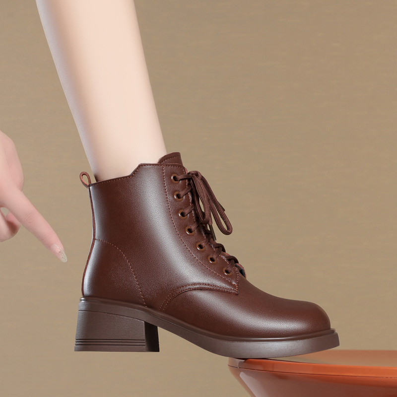 AIYUQI Women Marton Boots Winter 2024 New Genuine Leather Large Size Women Snow Boots Anti-Slip Women Motorcycle Boots