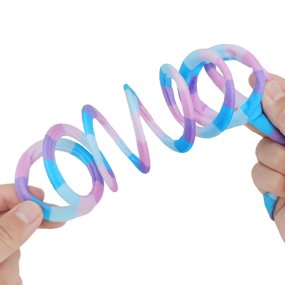 3pcs Rainbow Coloured Spring Cat Toy Cute Pet Plush Fabric Toys For Kitten