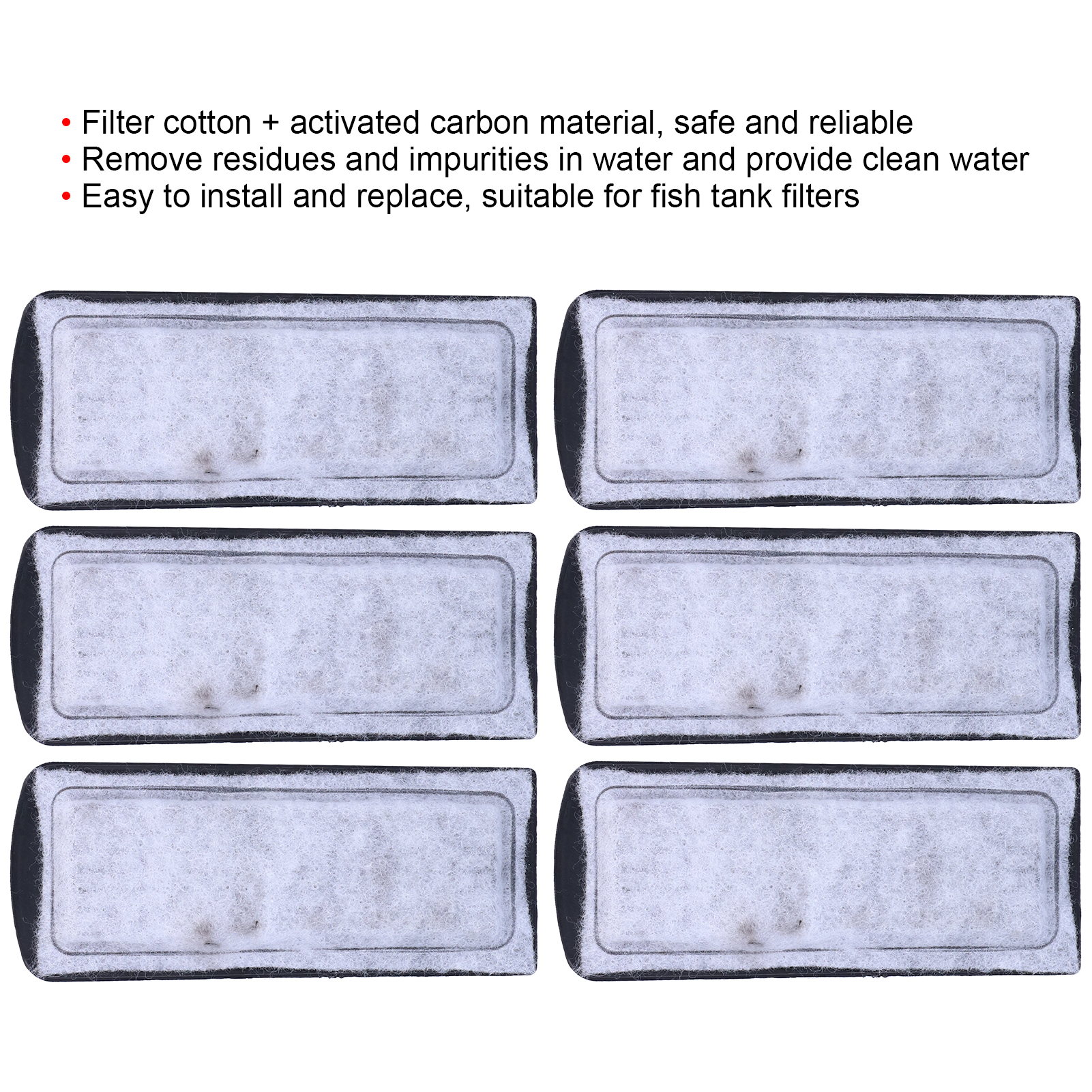 6Pcs Aquarium Filter Cotton Replacement WallMounted Filter Accessory For Fish Tanks