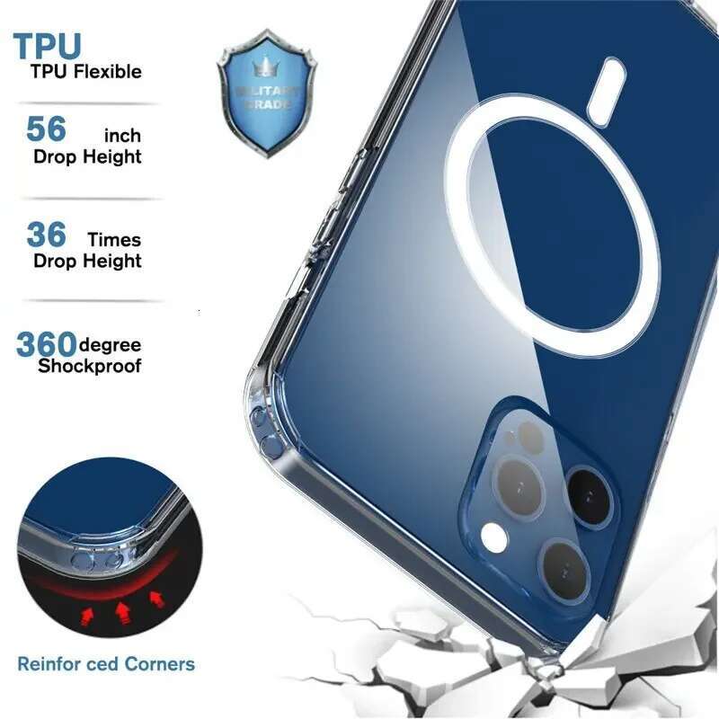 Phone Case For iPhone 16 15 14 13 12 11 Pro Max XS XR 7 8 Plus Phone Magnetic for safe Cases Cover