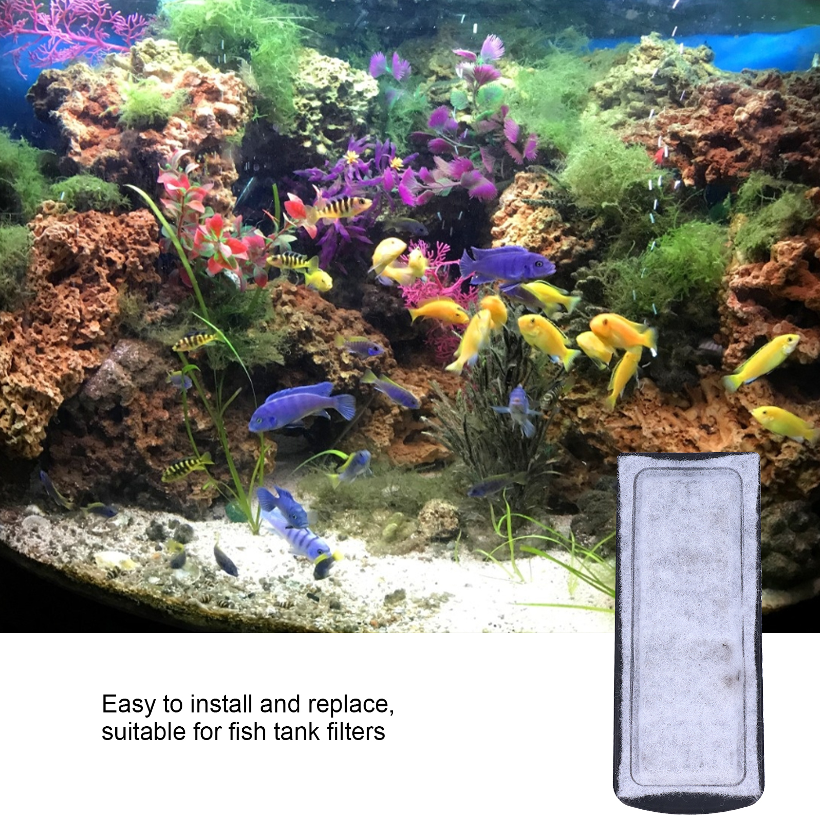 6Pcs Aquarium Filter Cotton Replacement WallMounted Filter Accessory For Fish Tanks