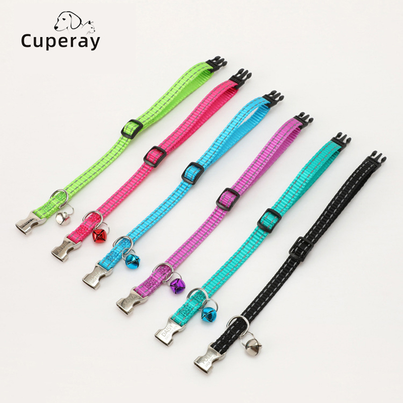 Personalized Customized ID Cat Collar, Adjustable Pet Collar Nylon Reflective Prevent Loss Design for Cats and Puppy Accessories