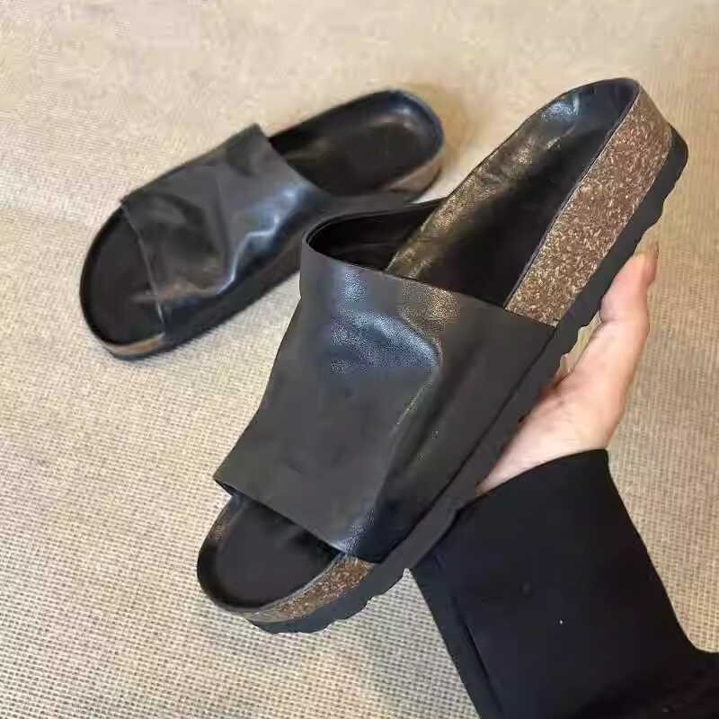 Fashion Designer Women's Suede Mules Slippers Men Clogs Cork Insole Sandals With Arch Support Outdoor Beach Slides Home Shoes