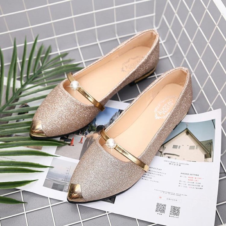 2025 new Women's Casual Summer 2022 Elegant Pearl Low Heel for Women Classic Pumps Ladies Office Slip On Shoes 2023 f54a