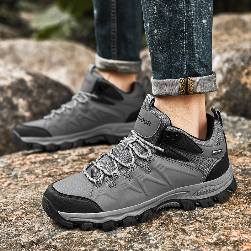Men's Hiking Shoes Outdoor Spring and Autumn Oversized Hiking Shoes High Top Travel Shoes Anti Slip Running City Sports Shoes,