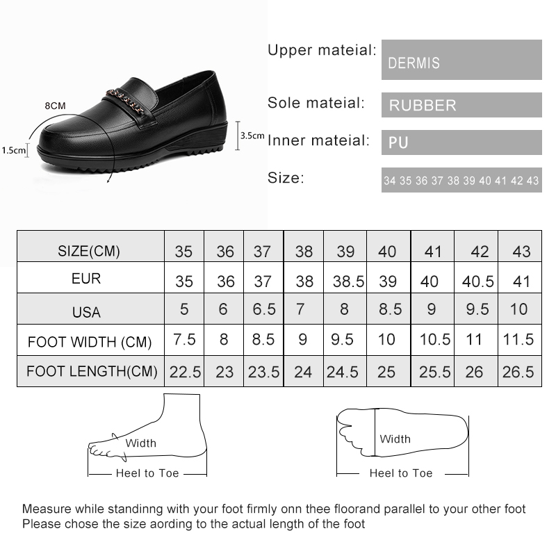 2025 NEW Mom AIYUQI Wedge Anti Slip New Spring Genuine Leather Ladies Slip on Large Size Middle aged Women s Shoes on