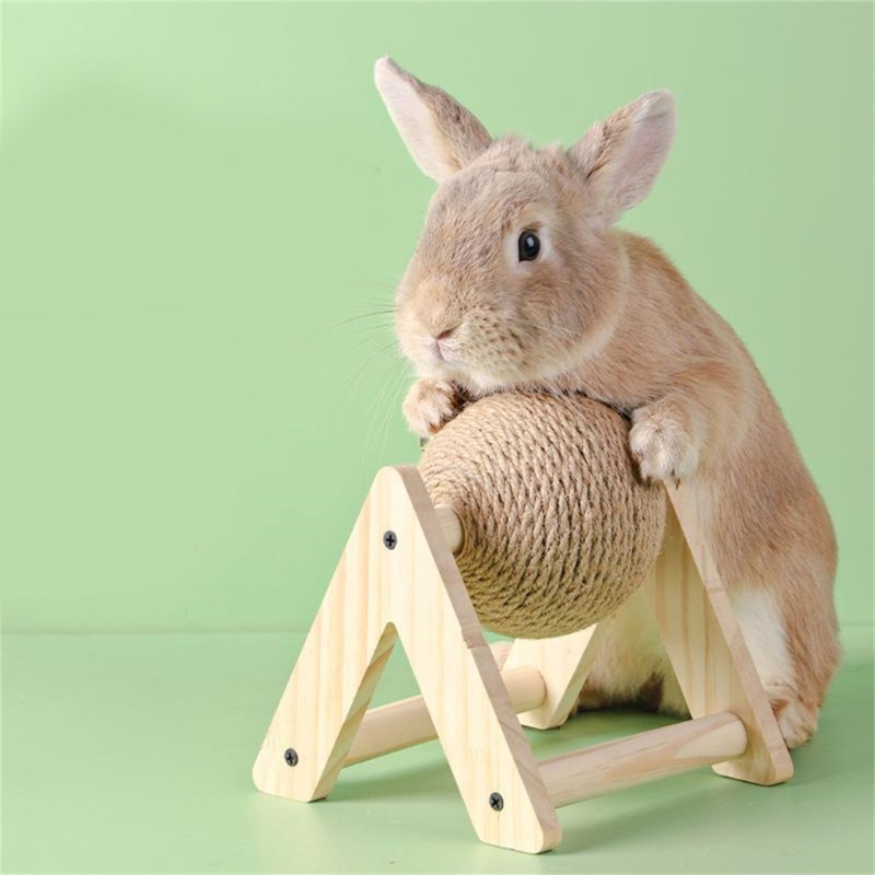 Small Pet Chewing Toy Rabbit Scratching Toy SisalHemp Ball Small Animal Grinding Scratcher Toy Hamster Cage Furniture