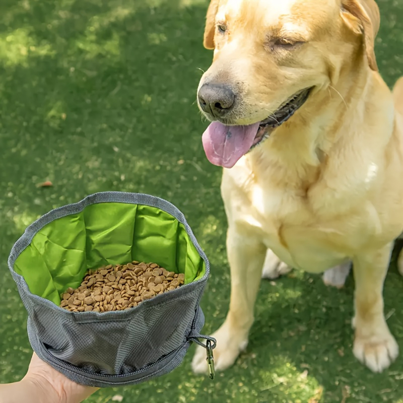 Pets Bowl Drinking Water Eating Utensils Outdoor Travel Portable Waterproof Oxford Dog Cat Basin Durable Reusable SuppliesḀ