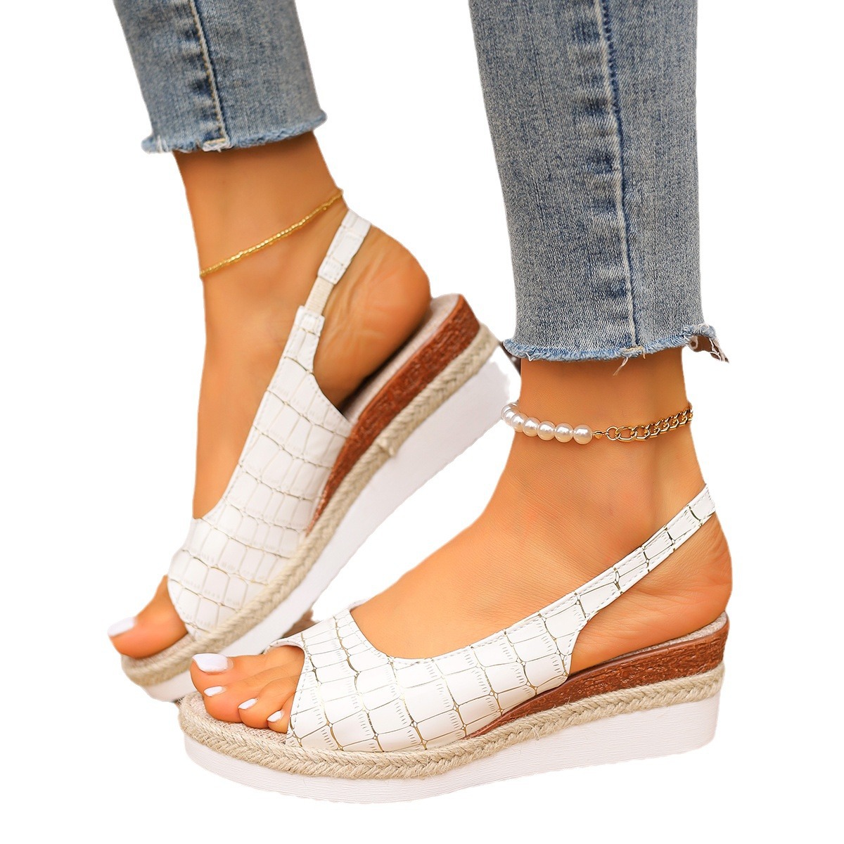 Summer Platform Woman Peep Toe Wedges Gladiator Sandals Women Non New Slip Outdoor Walking Beach Shoes 4f61