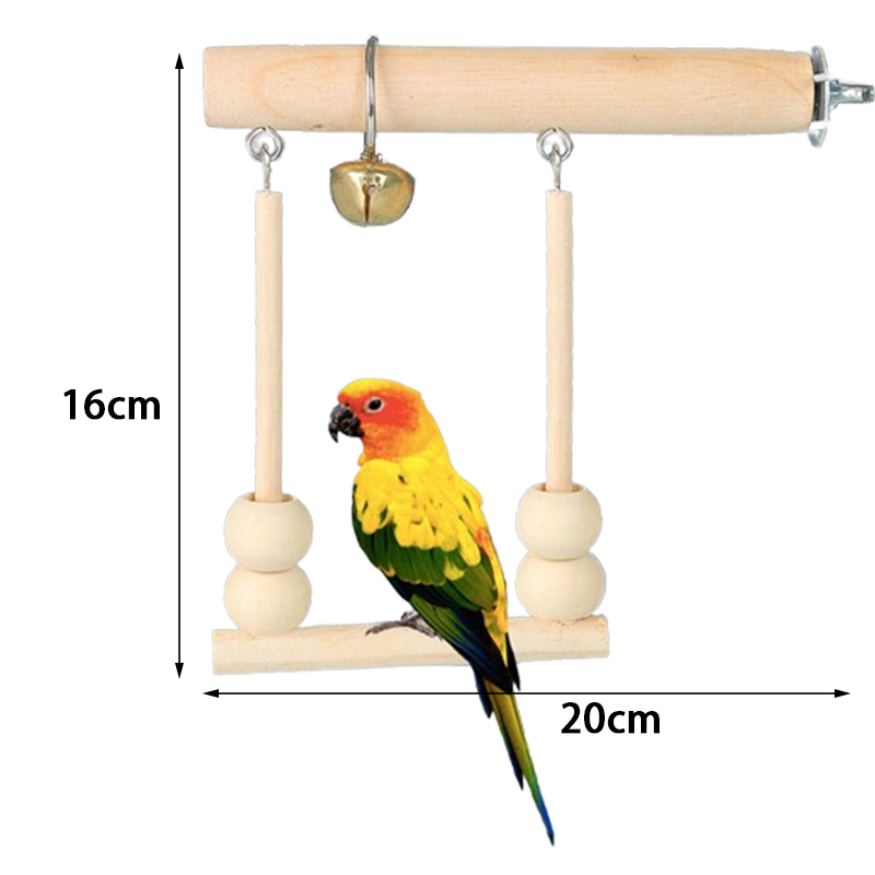 Bird Swing Toys Wooden Parrot Perch Stand Playstand Exercise Climbing Playstand Hanging Ladder Bridge Pet Parrot Hammock
