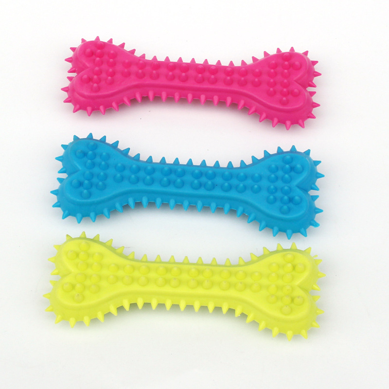 Wholesale New Design TPR Rubber Bone Solid Toys Heart-Shaped Cusp Teeth Cleaning Creative Toys