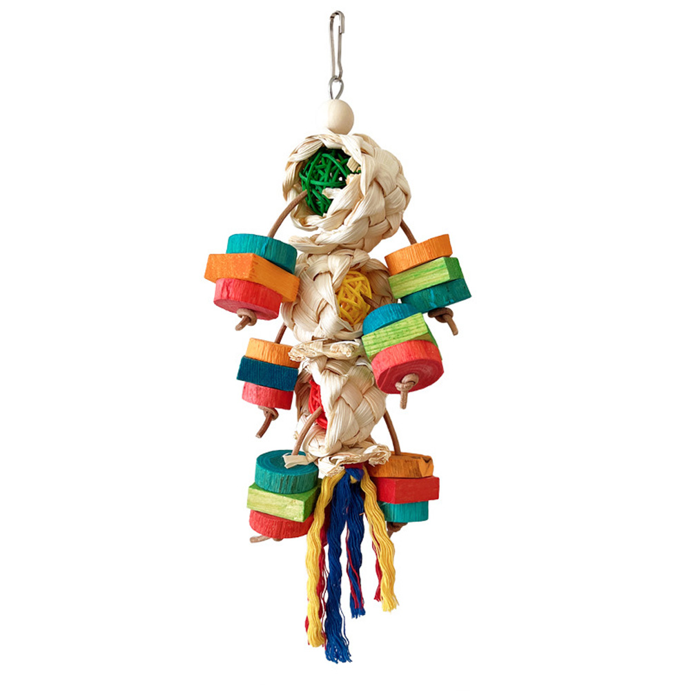 Bird Parrot Toy Natural Wooden Blocks Bird Parrot Chewing Toys Bird Cage Toys for Macaws African Grey Cockatoos Parakeets