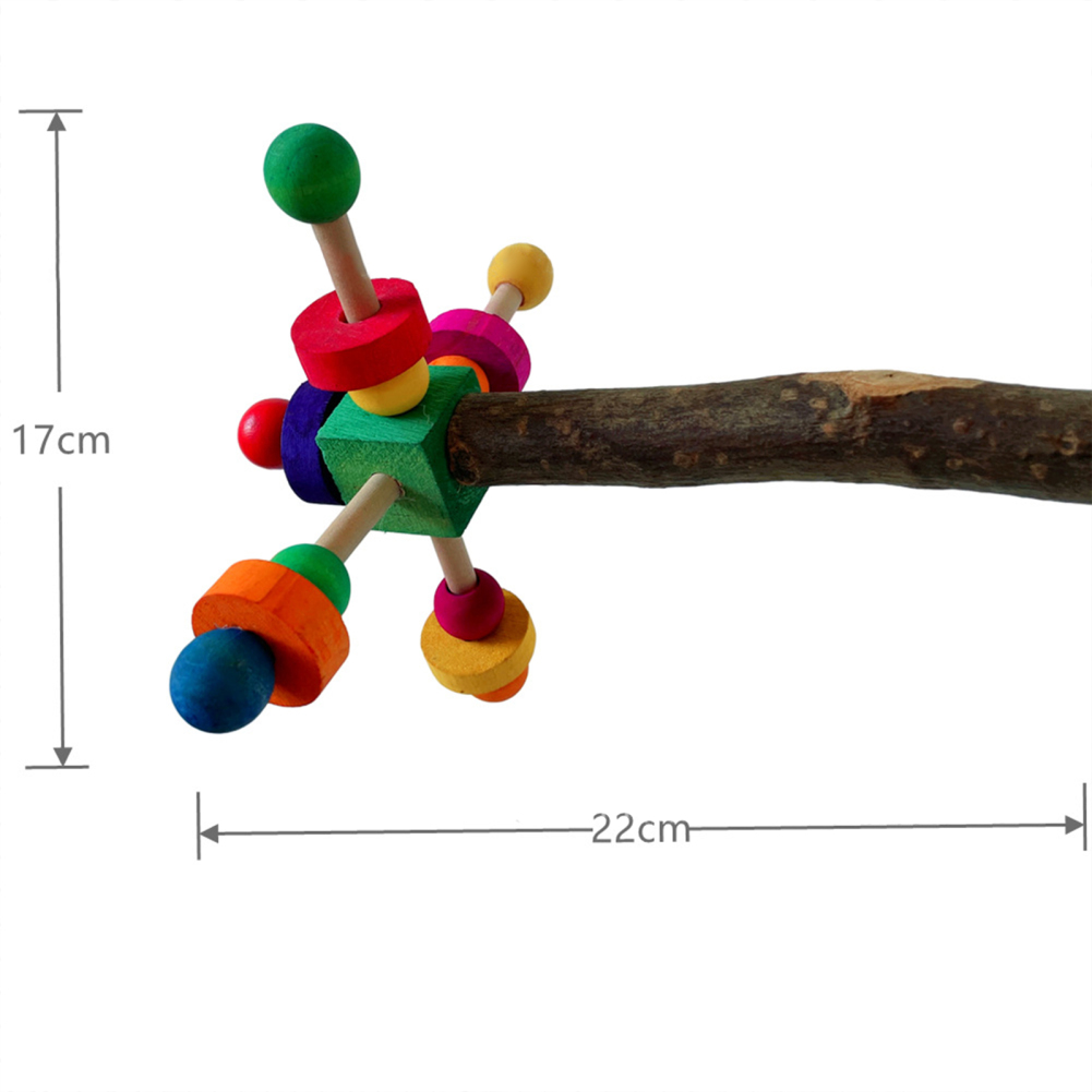 Wood Bird Perch Toy With Rotating Balls for Bird Cages Bird Foraging Toy Gyms Exercise Stand for Parrots Budgies Parakeets