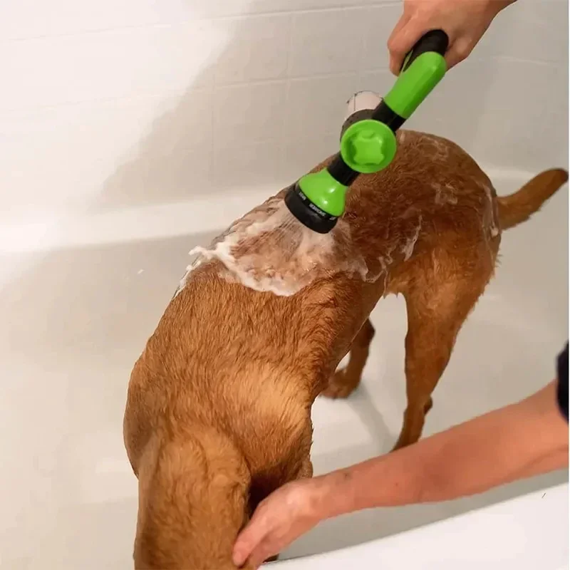 High-pressure Sprayer Nozzle Hose dog shower Gun 8 Mode Adjustable Pet Wash Cleaning bath Water Foam Soap Sprayer dog clean tool