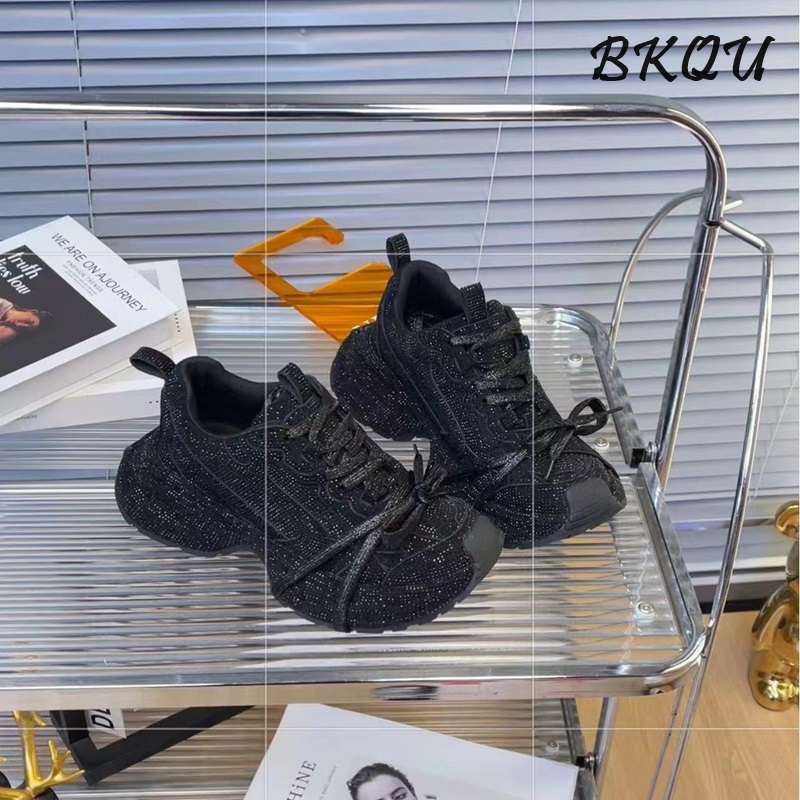 female vulcanized full of star water diamond thick bottom fried street Daddy 2024 spring new ins tide cake casual shoes
