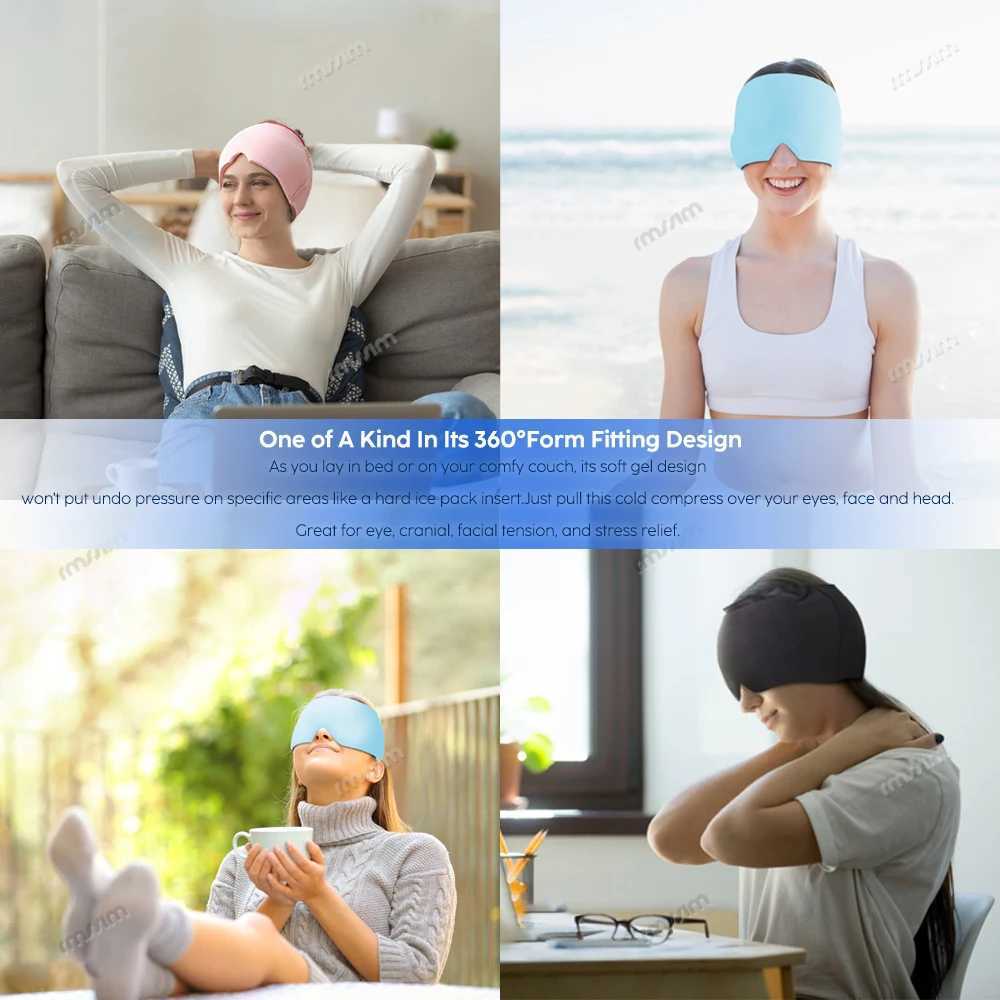 Head Massager Cap Gel Hot Cold Therapy Headache Migraine Relief Cap Stress Pressure Pain Relief Massage Gel Hat Clod Headache Y240902
