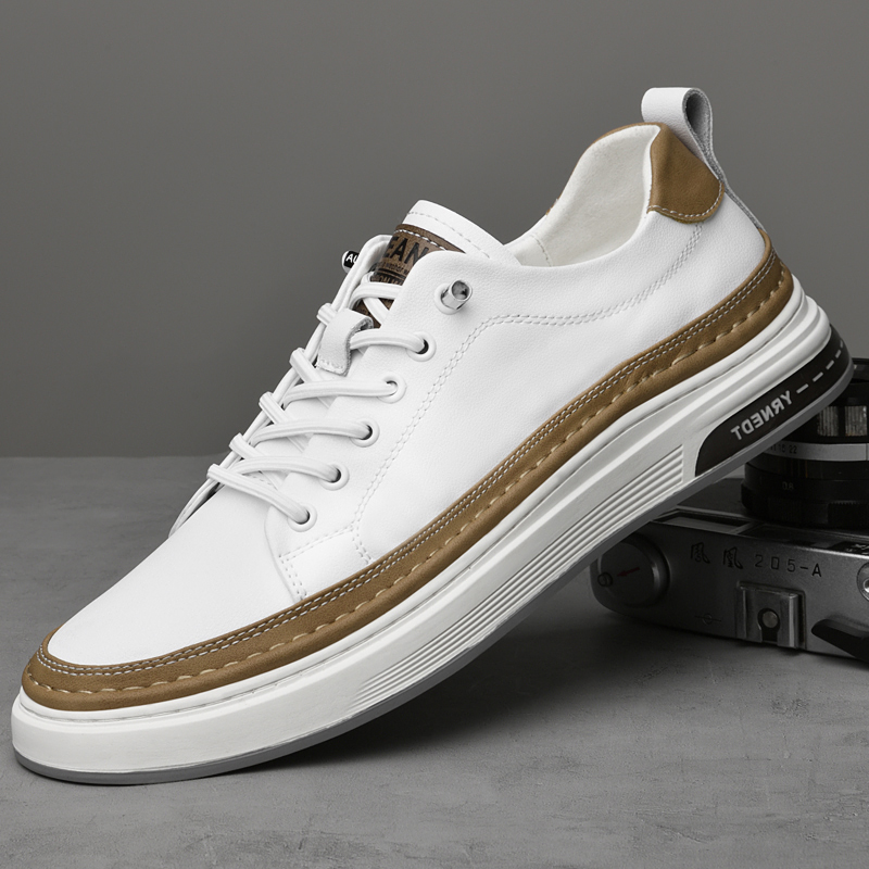 High End Brand Men's Genuine Leather Casual Shoes Simple White Sports Shoes Daily Men's Oxford Shoes Handmade Sole Anti Slip