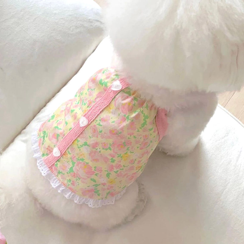 Pet Dog Suspenders Vest Thin Summer Dog Clothes for Small Dogs Cute Print Puppy Shirt Chihuahua Bichon Pug Poodle Costume No Hat