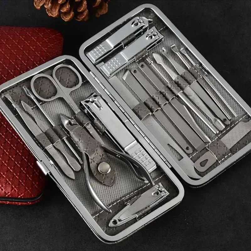 8/9/11/16/19 Pcs Manicure Cutters Nail Clipper Set Stainless Steel Ear Spoon Nail Clippers Pedicure Nail Art Tool Manicure toolsXJ240903