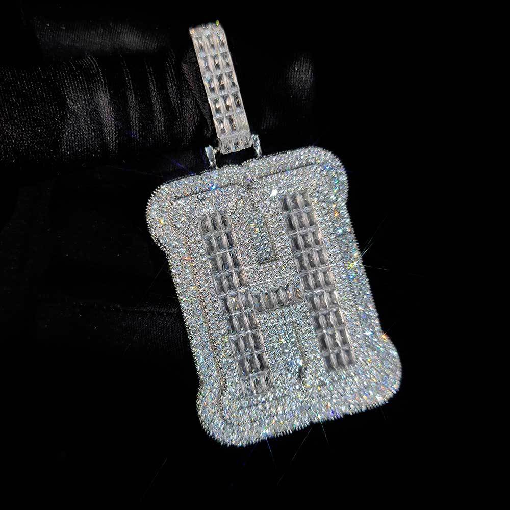 Custom Large A-Z 1 Letter Pendant Necklaces Full TopBling T Zircon Women Men Jewelry