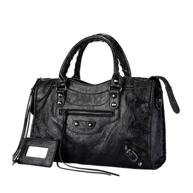 Evening High Quality Leather Women Crossbody Shoulder Bags Solid Color Handbag Female Messenger Tote Motorcycle Handbags