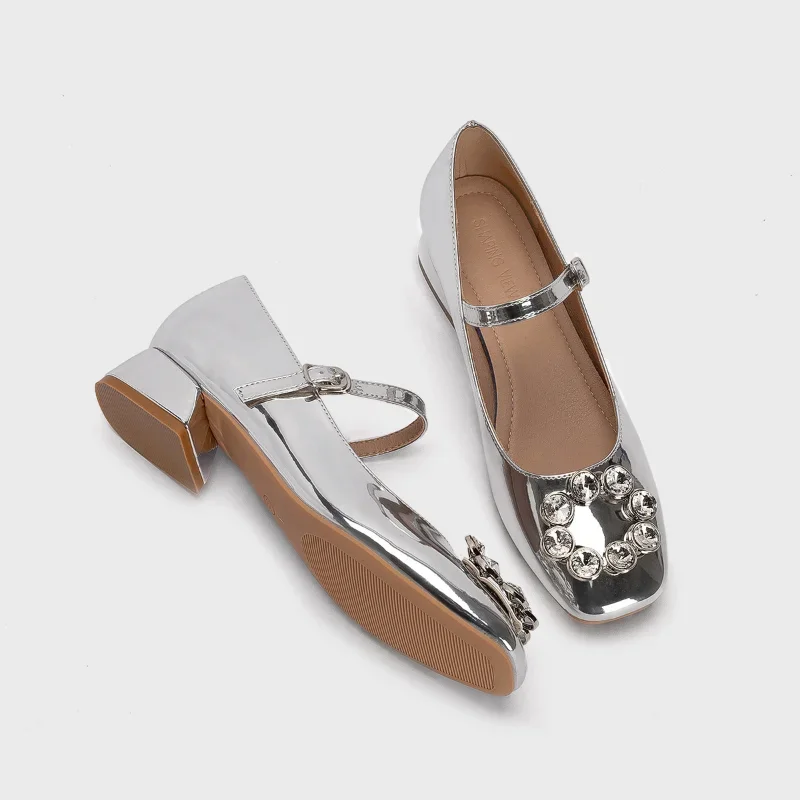 2025 NEW Square Sliver Toe Mary Jane Fashion Rhie Ladies Spring Elegant High Heel Street Style Women Pumps Shoes e f
