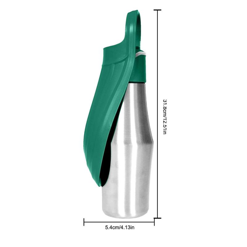Portable Water Bottle For Dogs 27oz Stainless Steel Travel Water Dispenser Pet Accessories 2 In 1 Dog Water Bowl For Most Sizes
