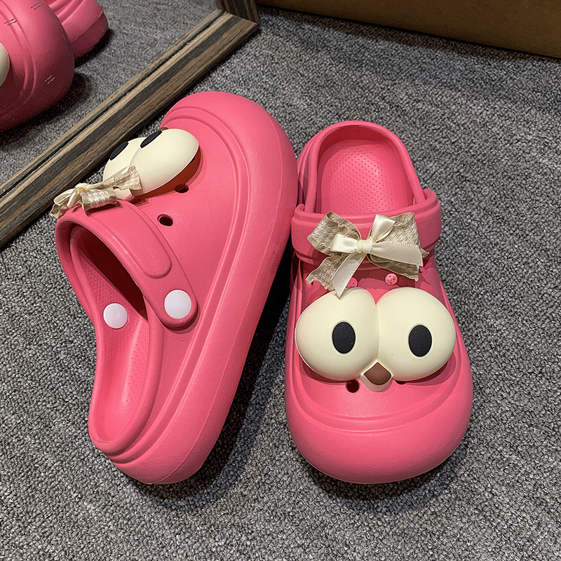 Shoes Female Summer Clogs Woman House Slippers Platform Cover Toe Slides Med 2024 Beach Flat Rubber Fabric Rome Basic PU 9006