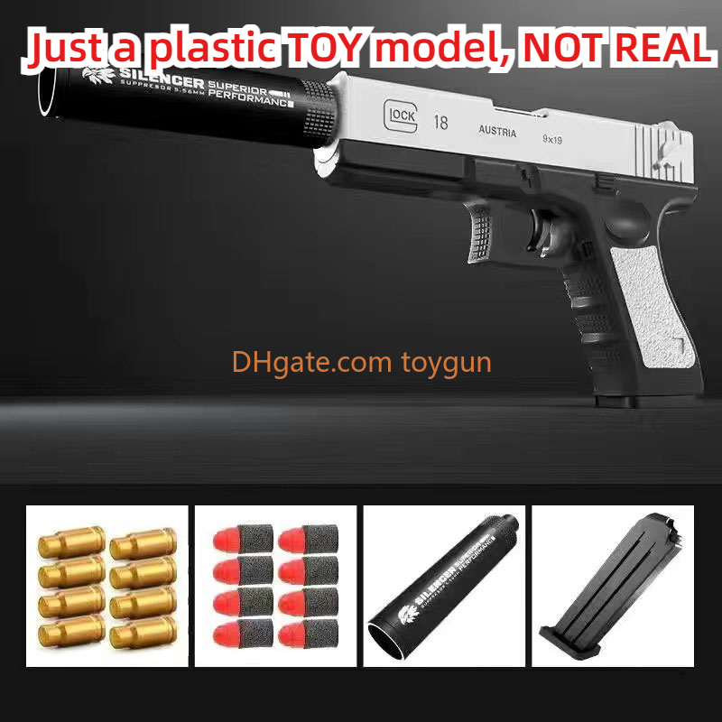M1911 EVA Soft Bullet Foam Darts Blaster Toy Gun Pistol Manual Shooting Pink Launcher With Silencer For Children Kids Boys Birthday Gifts