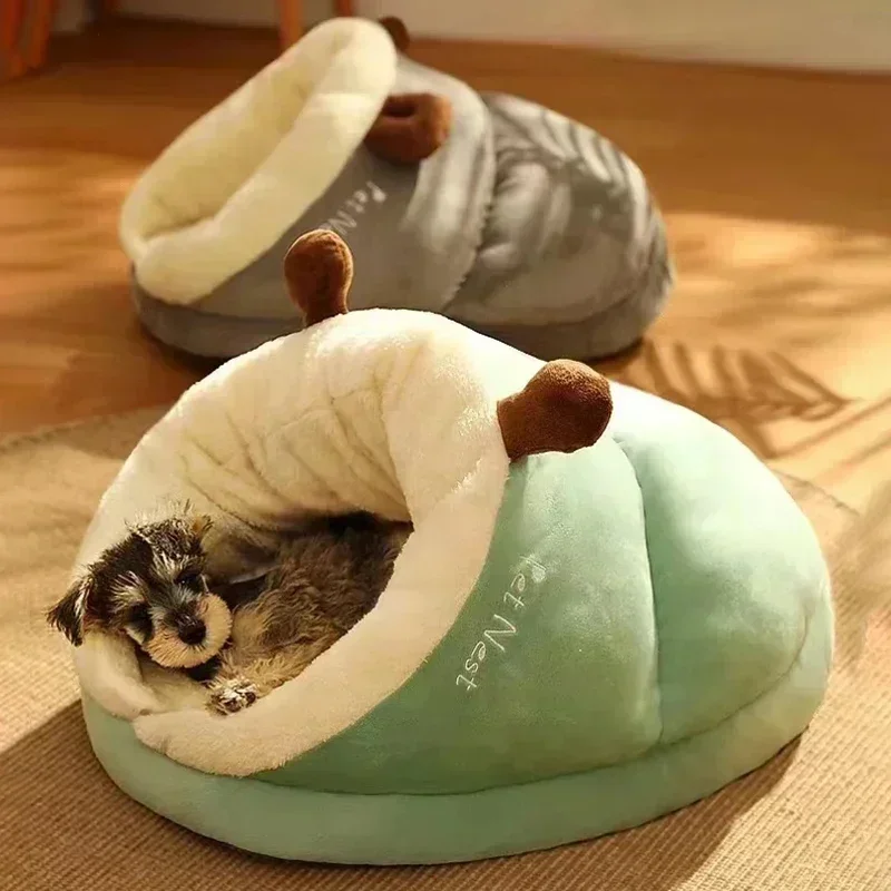 Cat Bed Sofa Winter Warm Pet Sleeping Cushion Slippers Shape Pet Sleeping Bed Soft Cat Nest Kennel Foldable Puppy Bed Mat 강아지집