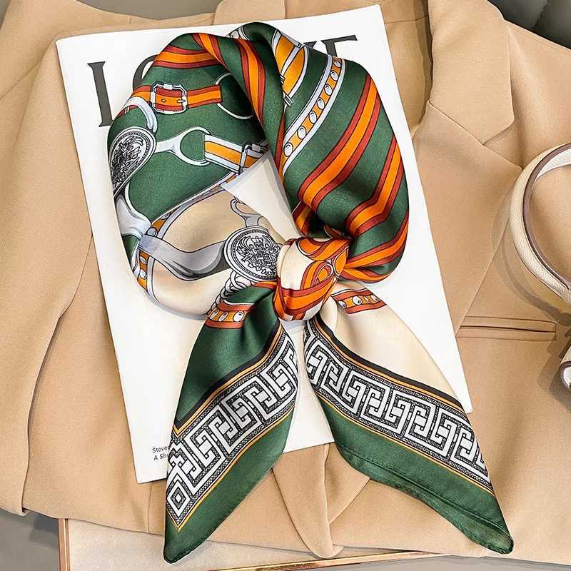 Filament Square Scarf Satin Shawl Headband Fem Hairband Wrist Luxury Kerchief 70 * 70cm Echape 2024 Bandana X250319