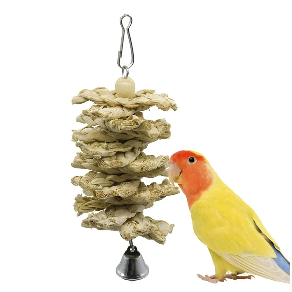 Pet Birds Chewing Bite Toy Cotton Rope Parrot Toy Bird Tearing Toys Cockatiels Climb Training Hanging Swings Birds Cage Supplies