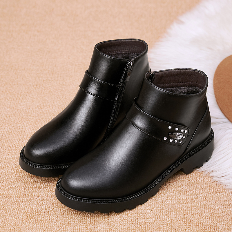 Winter Boots for Women 2024 New Snow Boots Women Genuine Leather Non-slip Women's Casual Booties Warm Chunky Boots Ladies