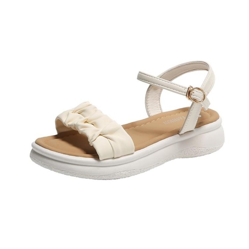 2025 NEW Summer New Open Toe Pearl Button Strap Waterproof Platform Sandals Women Thick Sole Shoes for Women s d s