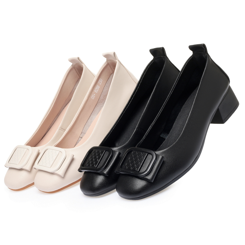 Daily AIYUQI Large Size 2024 Spring Women Round Toe Slip On Chunky Genuine Leather Women's Dress New Shoes df84 's