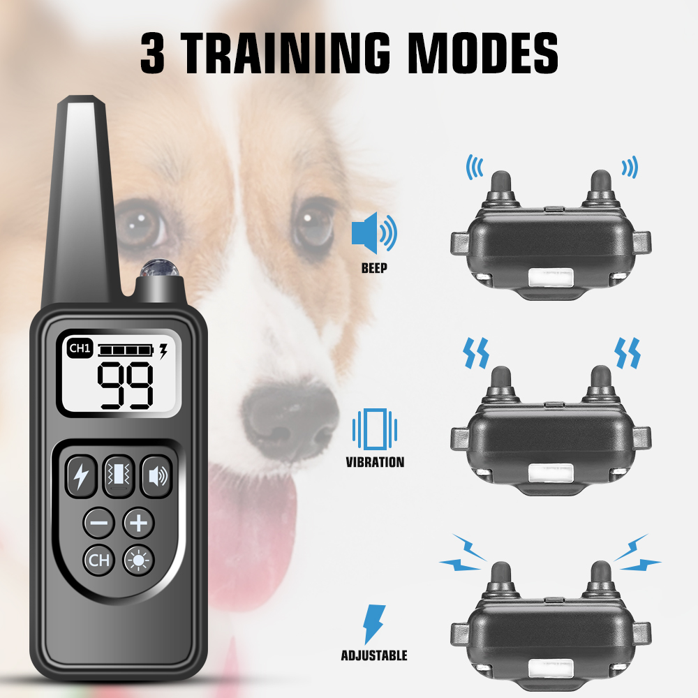 Dog Training Collar with Remote for Small, Medium and Large Dogs, IP67 Waterproof, Shock Collar for 2 Dogs